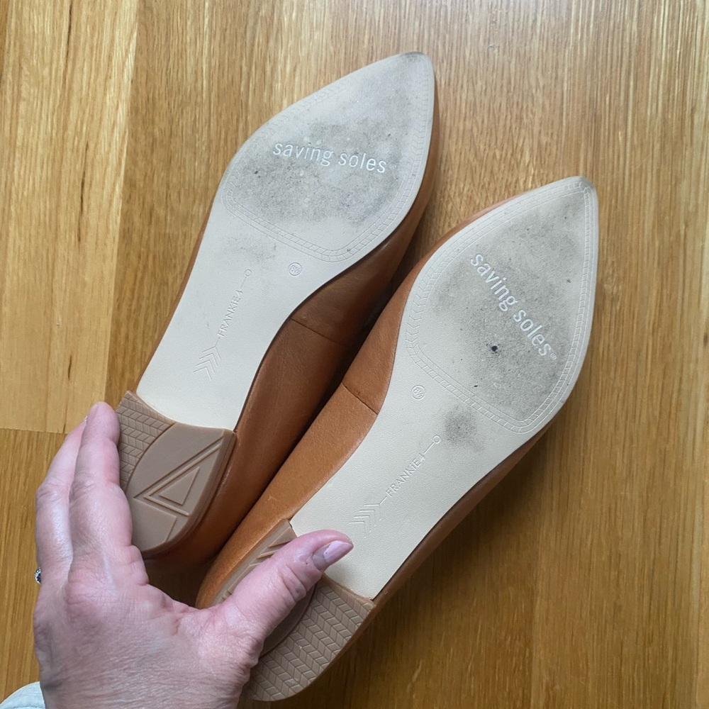 FRANKiE4 Women's Cognac Pointed-Toe Loafers - Picture 2 of 3